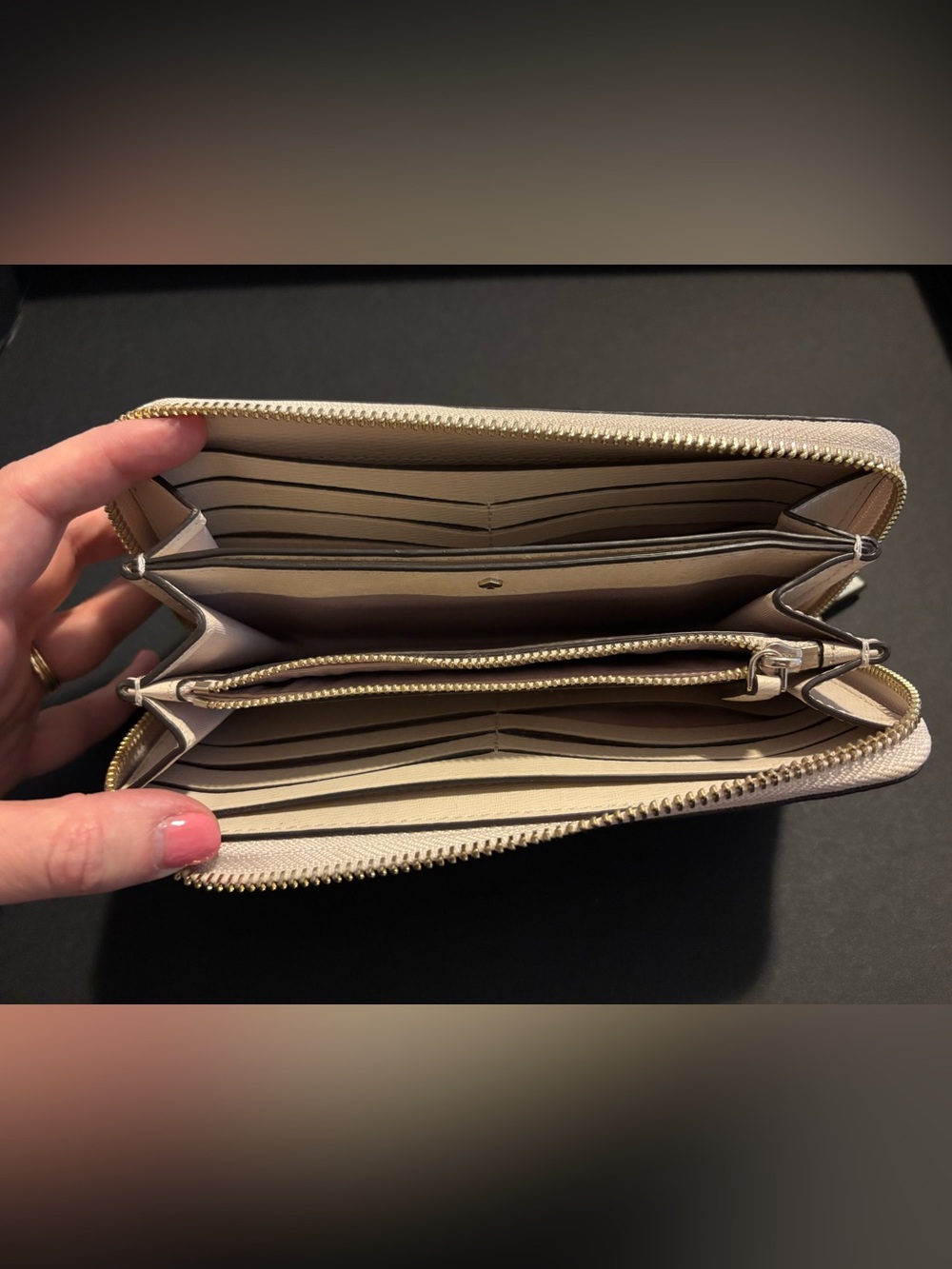 kate spade Cream and Tan Zip Around Wallet - Picture 6 of 9